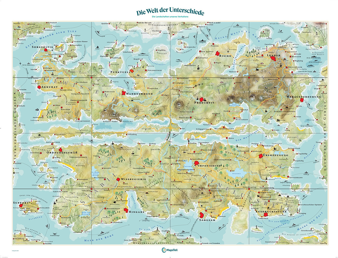 "MapsTell. Die Welt der Unterschiede zeigt das menschliche Verhaltensspektrum"