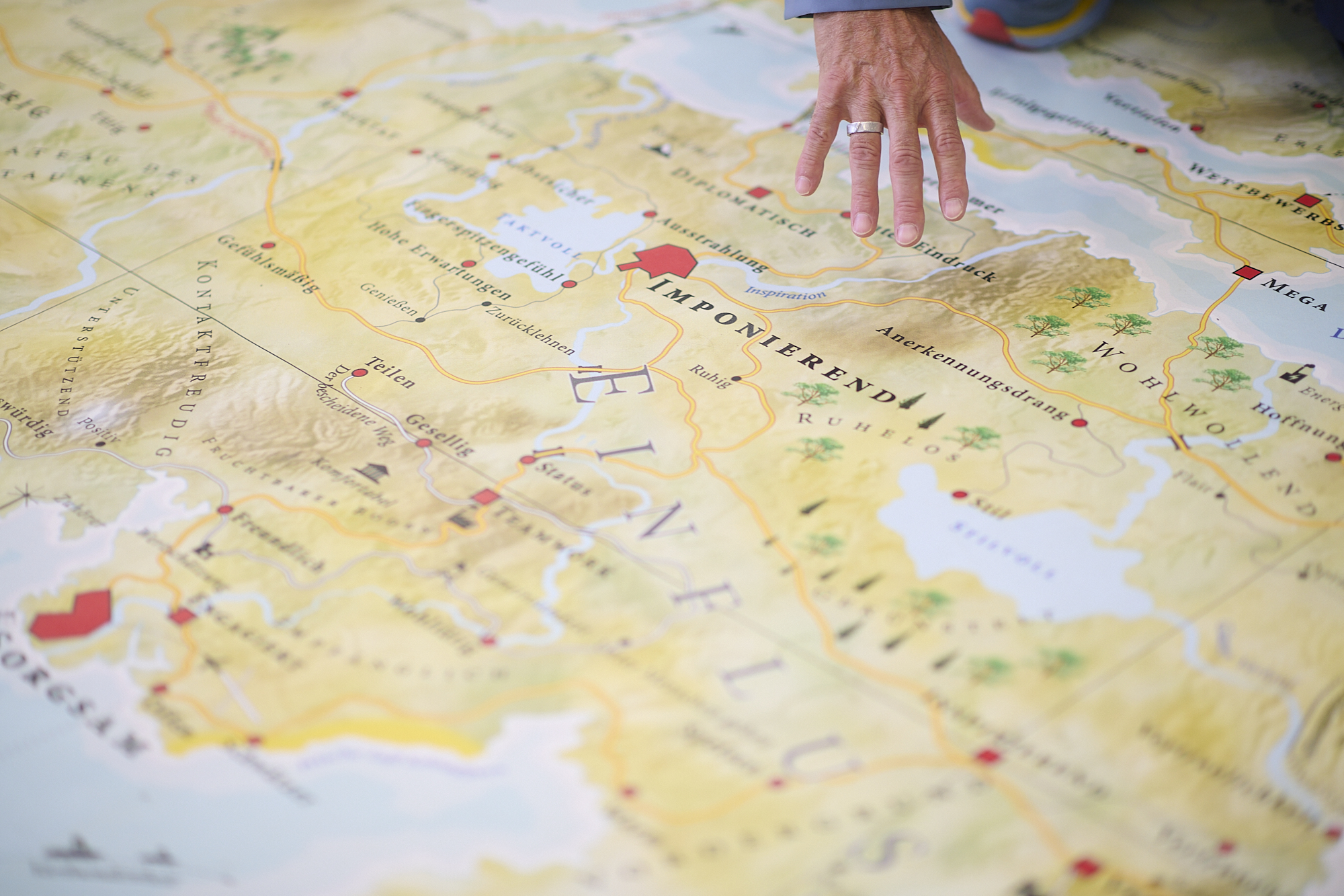 "Ausschnitt der Landkarte des gesamten menschlichen Verhaltens mit Fokus auf das einflussreiche
                Gebiet."